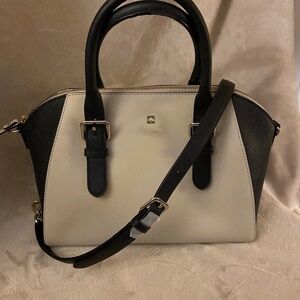 Kate Spade Black & Cream Medium Satchel/Crossbody w/ Top Handles and Strap NWD